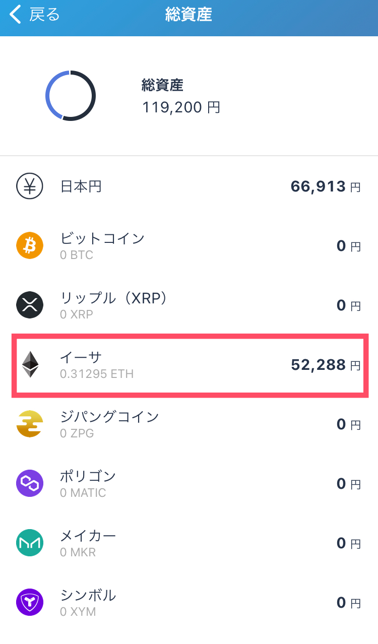 ビットフライヤーイーサリアム資産 